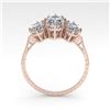 Image 4 : 2 CTW Solitaire Past Present Future VS/SI Oval Cut Diamond Ring 18K Rose Gold - REF-414H2W - 35780