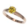 Image 1 : 0.75 CTW Certified Intense Yellow SI Diamond Solitaire Engagement Ring 10K Rose Gold - REF-112R2K - 