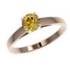Image 2 : 0.75 CTW Certified Intense Yellow SI Diamond Solitaire Engagement Ring 10K Rose Gold - REF-112R2K - 