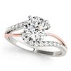 Image 1 : 0.85 CTW Certified VS/SI Diamond Bypass Solitaire Ring 18K White & Rose Gold - REF-127W6H - 27711