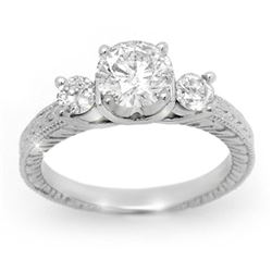 1.50 CTW Certified VS/SI Diamond Ring 14K White Gold - REF-393X9T - 13431