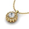 Image 2 : 1.15 CTW VS/SI Diamond Solitaire Art Deco Necklace 18K Yellow Gold - REF-315M2F - 37057