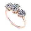 Image 2 : 2 CTW Past Present Future Certified VS/SI Diamond Ring 18K Rose Gold - REF-414Y2N - 35774
