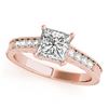 Image 1 : 1.2 CTW Certified VS/SI Princess Diamond Solitaire Antique Ring 18K Rose Gold - REF-422X4T - 27232