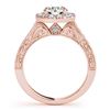 Image 4 : 2.11 CTW Certified VS/SI Diamond 2Pc Wedding Set Solitaire Halo 14K Rose Gold - REF-432M8F - 30952