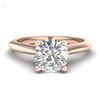Image 2 : 1.08 CTW VS/SI Diamond Solitaire Art Deco Ring 18K Rose Gold - REF-361X8T - 37287