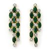 Image 1 : 4.03 CTW Emerald & Diamond Earrings 14K Yellow Gold - REF-109F3M - 14279