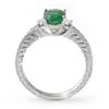 Image 2 : 2.14 CTW Emerald & Diamond Ring 14K White Gold - REF-50F9M - 14169