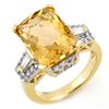 Image 1 : 9.55 CTW Citrine & Diamond Ring 10K Yellow Gold - REF-73T8X - 11565