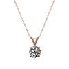 Image 4 : 0.77 CTW Certified H-SI/I Quality Diamond Solitaire Necklace 10K Rose Gold - REF-100M2F - 36740