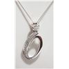 Image 1 : 10KT WHITE GOLD DIAMOND ''0'' PENDANT