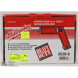 MILWAUKEE CORDLESS 2.4V SCREWDRIVER 6539-6