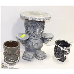 37) NATIVE STYLE GARDEN PLANT STAND STATUE AND