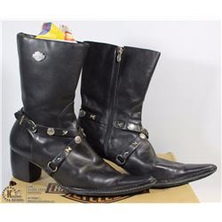 21) WOMENS LEATHER HARLEY DAVIDSON RIDING BOOTS SZ