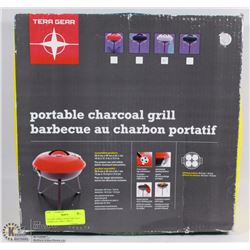 55) NEW TERRA GEAR PORTABLE CHARCOAL GRILL (GREY)