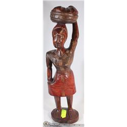 VINTAGE WOOD HAND CRAVED HEAVY