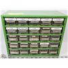 Image 1 : 34) SEARS METAL BOLT BIN CHALK FULL 12" X 10"