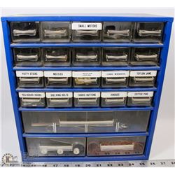 39) METAL NUT AND BOLT BIN CHALK FULL 12" X 13"