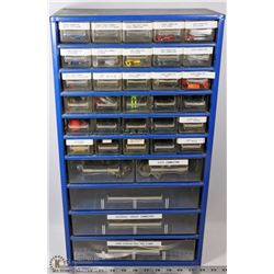 40) LARGE METAL NUT AND BOLT BIN (FULL) 12" X 22"