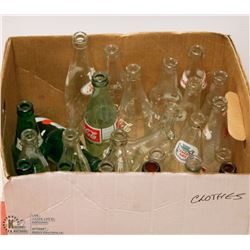 LARGE BOX OF PEPSI BOTTLES AND COKE BOTTLES