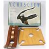 Image 1 : LOT OF VINTAGE WINE ACCESSORIES: DELUXE CORKSCREW,