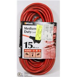 WOODS MEDIUM DUTY 15M 14 GAUGE EXTENSION CORD