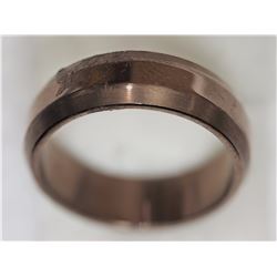BROWN STAINLESS STEEL MEN'S RING