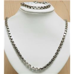 STAINLESS STEEL NECKLACE AND BRACELET SET