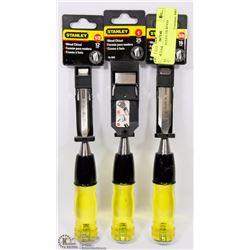 LOT OF 3 STANLEY 3/8 WOOD CHISELS