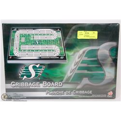 NEW SASKATCHEWAN ROUGHRIDERS CRIBBAGE BOARD