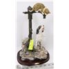Image 1 : 14" DOG + CAT ON LAMP POST FIGURINE