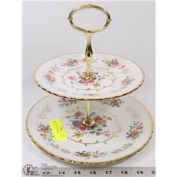 1960'S AVON WOOD &SONS 2 TIER BON BON TRAY