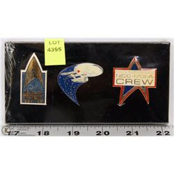 THREE COLLECTOR STAR TREK PINS