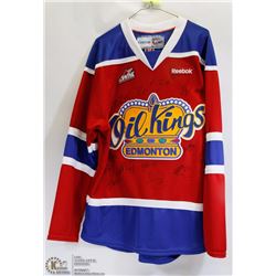 TEAM SIGNED 2013 EDMONTON OIL KINGS REEBOK JERSEY