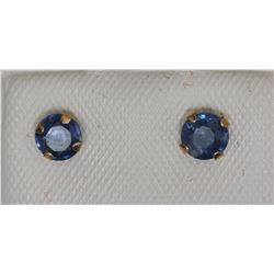 14KT YELLOW GOLD SAPPHIRE  EARRING