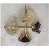Image 2 : 14KT YELLOW GOLD SAPPHIRE  EARRING
