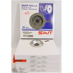 5 ROLLS OF ALUMINUM OXIDE SHOPE ROLLS 1"X50YARDS
