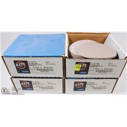 FOUR BOXES OF 5" P240 SANDING DISCS