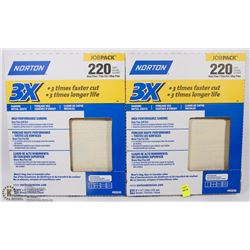 TWO BOXES OF NORTON VERY FINE (220) 9" X 11" SAND