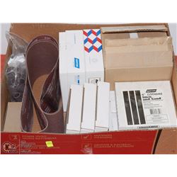 BOX OF ASSORTED SANDPAPER WITH NORTON 6"