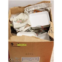 LARGE BOX OF STAMPED AIRLINE PLATES AND MORE