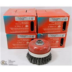 LOT OF 4 JAZ 6" WIRE CUP BRUSH