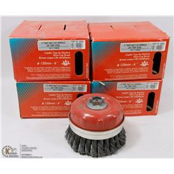 LOT OF 4 JAZ 6" WIRE CUP BRUSH