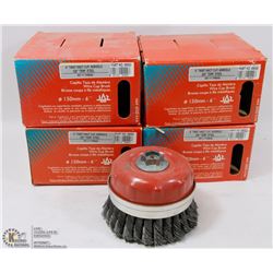 LOT OF 4 JAZ 6" WIRE CUP BRUSH