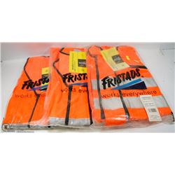 LOT OF 3 FRISTADS HIGH VISIBILITY WAISTCOAT