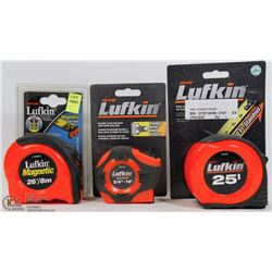 LOT OF 3 LUFKIN TAPE MEASURES