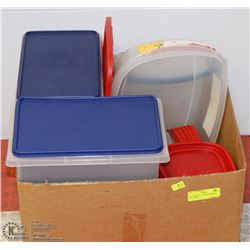 28-PC RED TOP TUPPERWARE SET W/3 LARGE