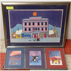 SET 0F 4 TED HARRISON NATIVE ART PICTURES
