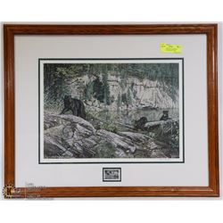 22X26 FRAMED PAUL RANKIN #ED/SIGNED BEAR PICTURE