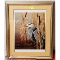 25X31 #ED + SIGNED " BULRUSHES" WILDLIFE PRINT